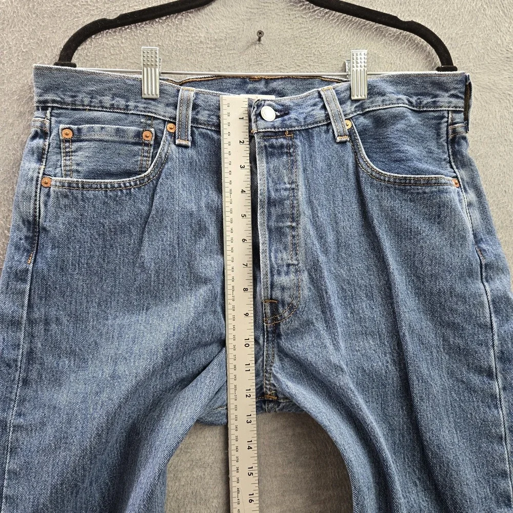 Levi's 501 Men Jeans 36X32‎ Blue Denim Original Fit Straight Leg Button Fly